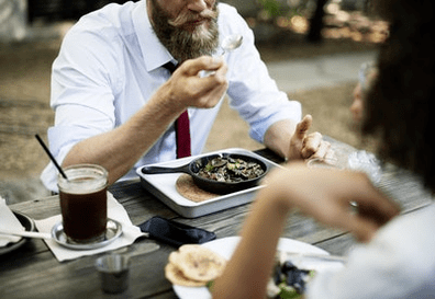 a man eats the right food for his power